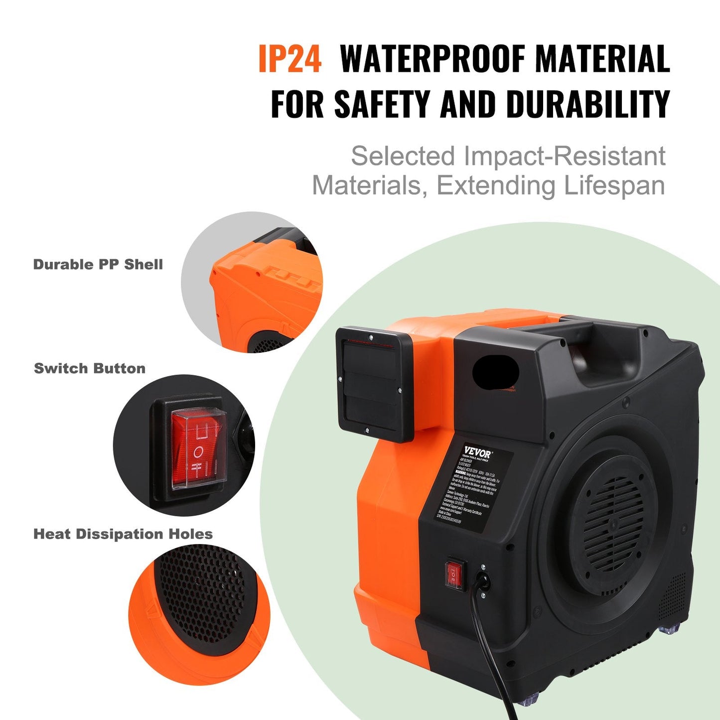 OzonAir Pro 1500W | Commercial Inflatable Blower - 2.1 HP Bounce House Pump | 1 HP - Professional Detail 5