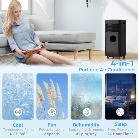 4-in-1 portable air conditioner cooling fan and dehumidifier black – Ozon Air Pro