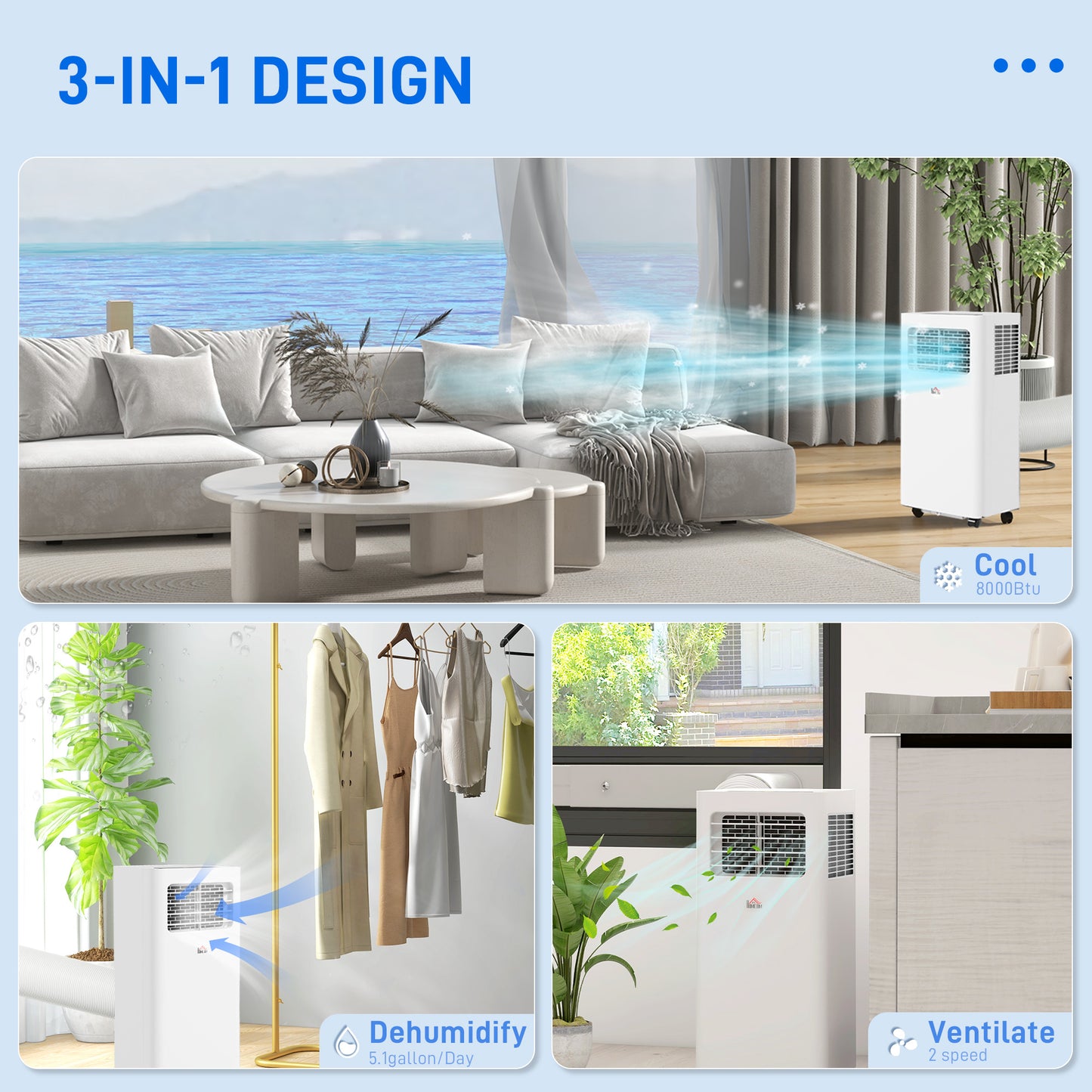 3-in-1 portable air conditioner cooling fan and dehumidifier – Ozon Air Pro