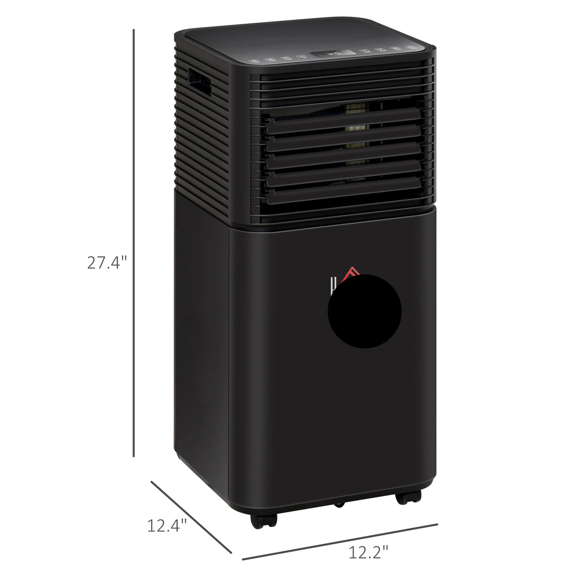 Portable air conditioner components and dimensions diagram – Ozon Air Pro