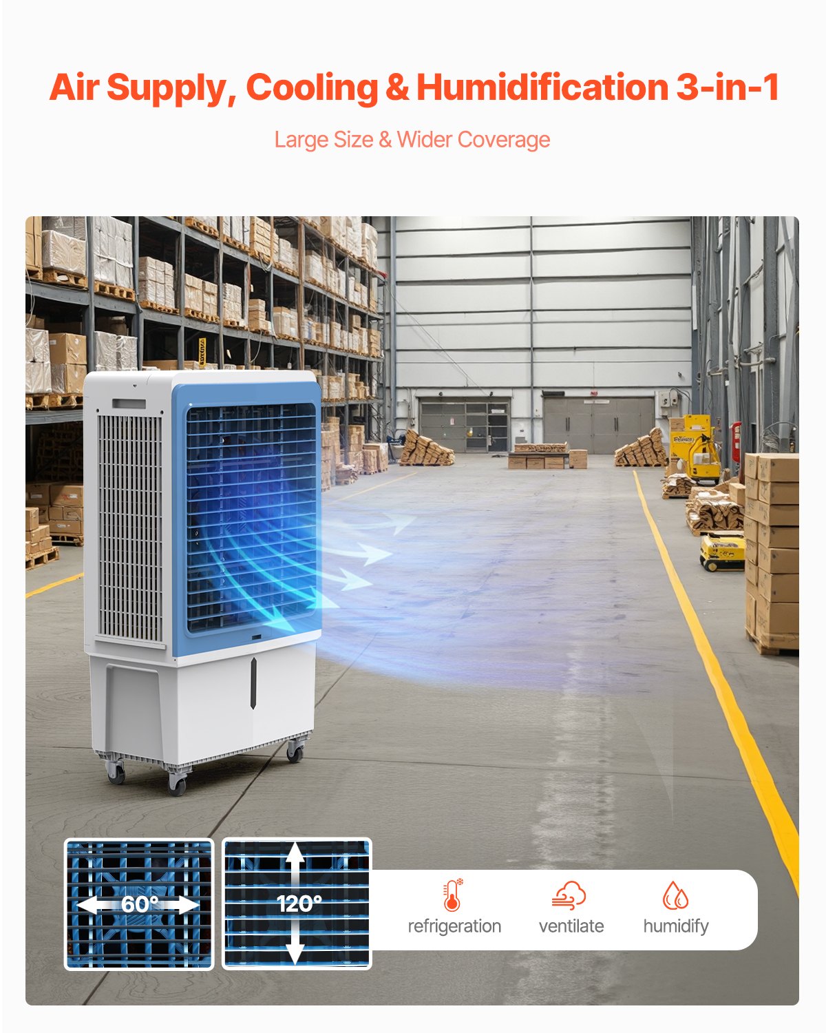 OzonAir Pro 4129 | 46" Tower Evaporative Cooler with 12.7 Gal Tank & Remote | 46" - Professional Detail 4