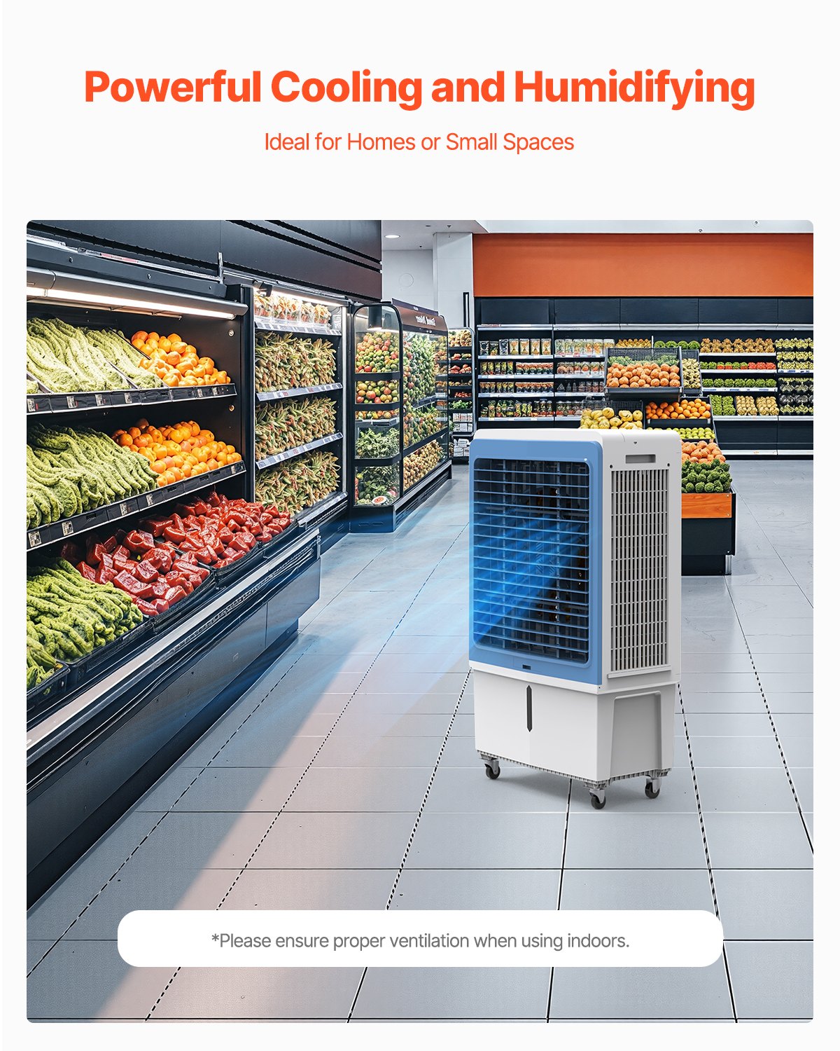 OzonAir Pro 4129 | 46" Tower Evaporative Cooler with 12.7 Gal Tank & Remote | 46" - Professional Detail 2