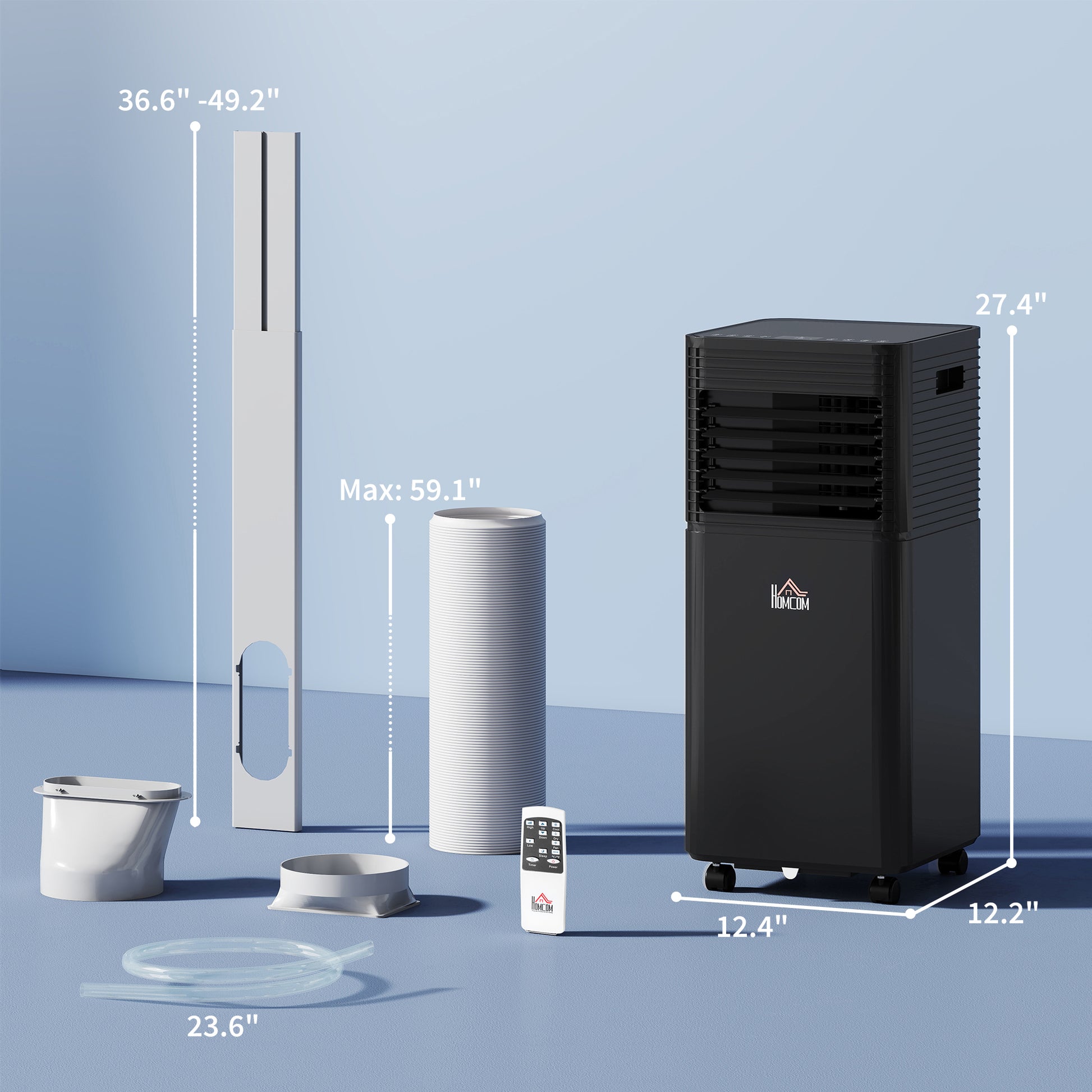 Portable air conditioner dimensions 380x374x880 mm – Ozon Air Pro