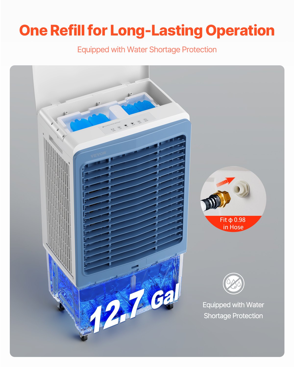 OzonAir Pro 4129 | 46" Tower Evaporative Cooler with 12.7 Gal Tank & Remote | 46" - Professional Detail 7