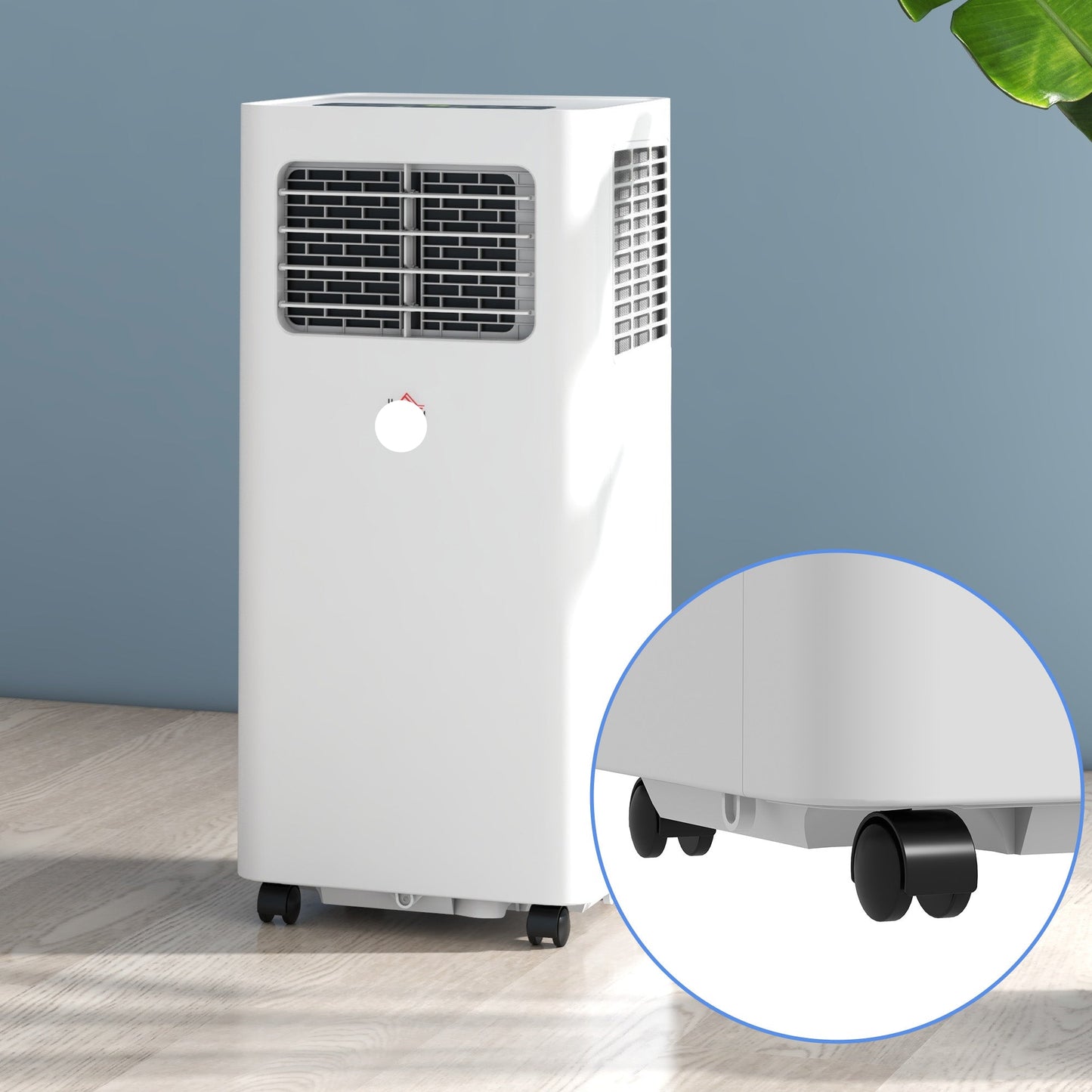 Portable air conditioner with all wheels on white background – Ozon Air Pro
