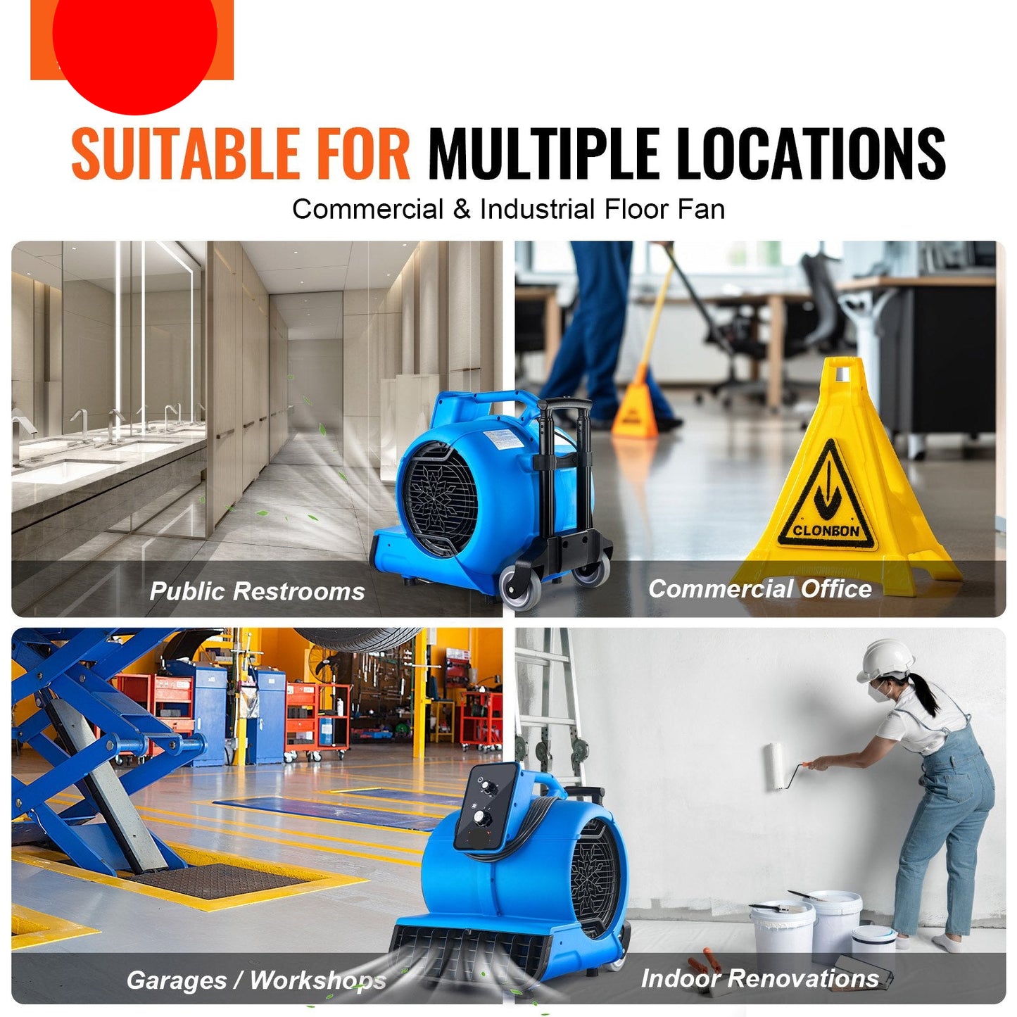 Industrial OzonAir Pro 4000 drying large warehouse floors and walls after water damage