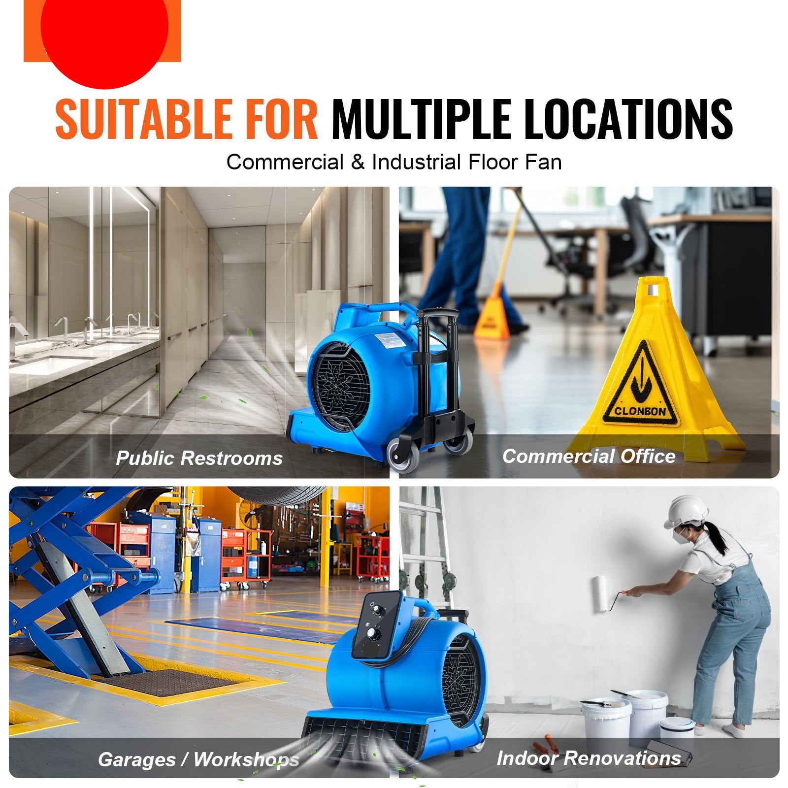 Industrial OzonAir Pro 4000 drying large warehouse floors and walls after water damage