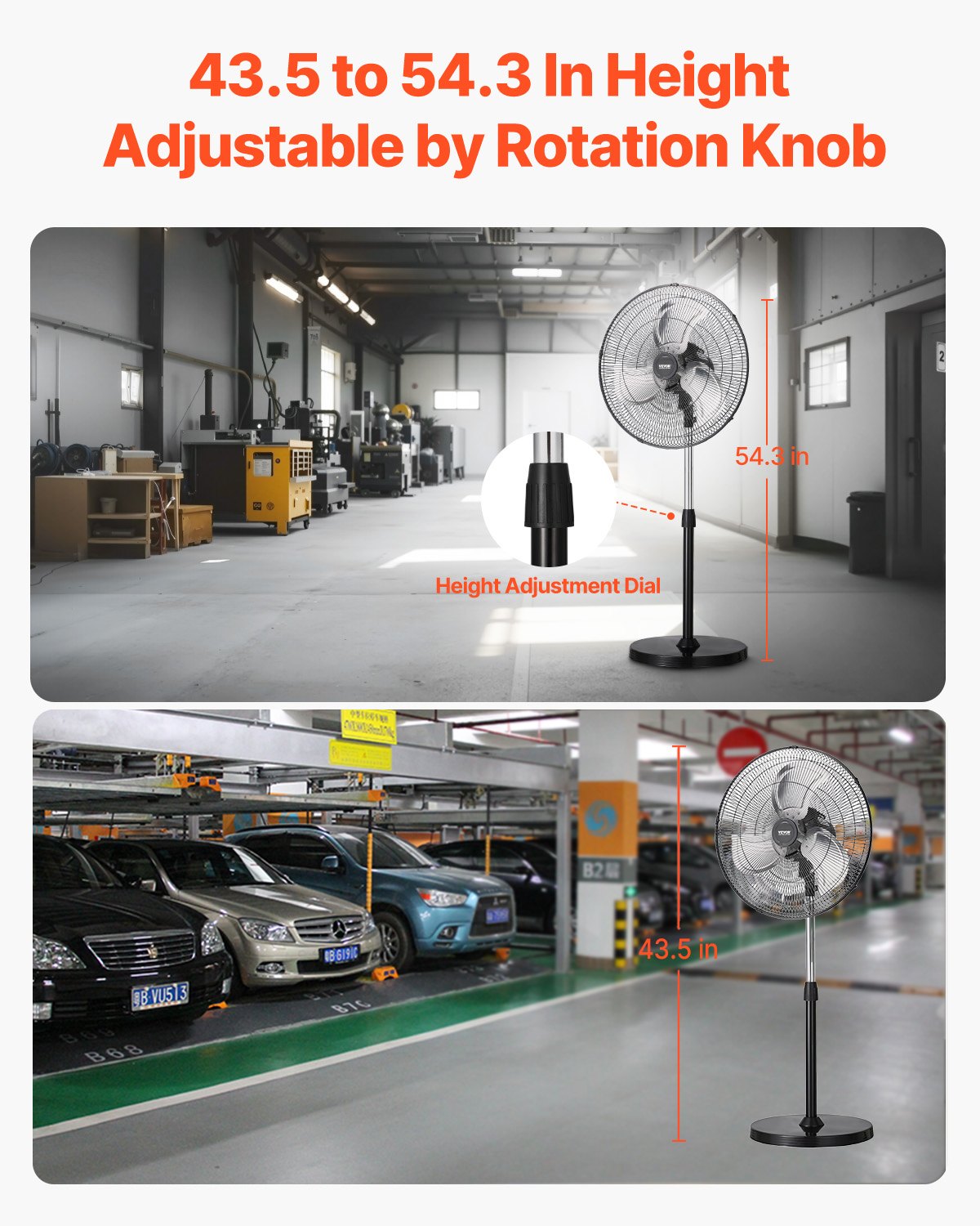 Adjustable rotation knob for precise tilt and directional airflow control